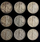 Lot of 9 Walking Liberty Half Dollars - 90% Silver *UNCIRCULATED* 1939-1947*