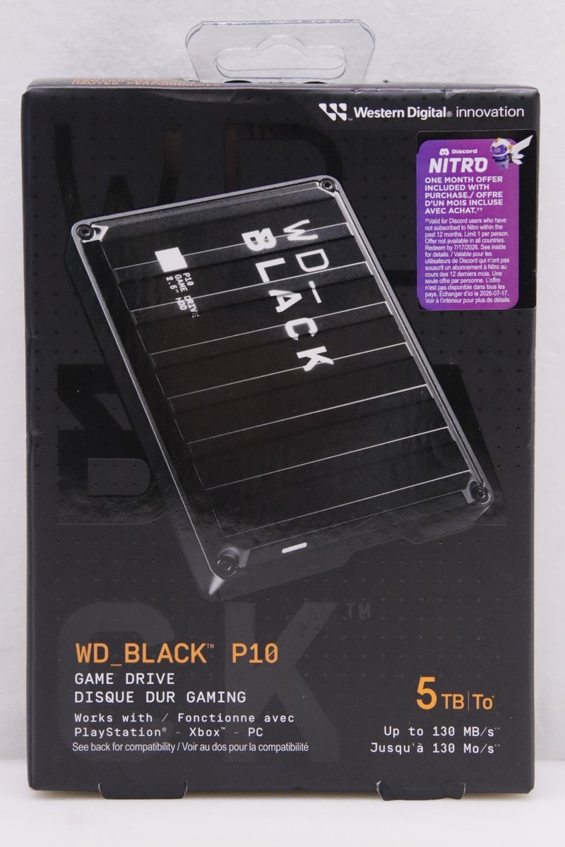 Western Digital Black P10 5TB,External,2.5 inch (WDBA3A0050BBKWESN