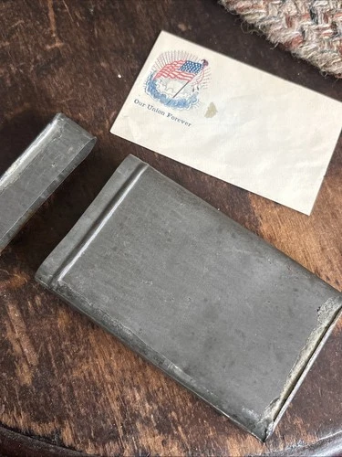 Civil War Union Small Tin 6 Inch Dispatch Case With Envelope 1860’s