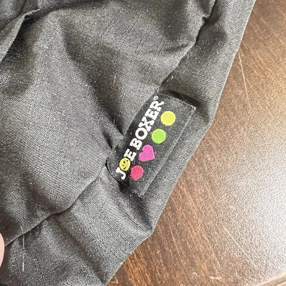 Joe Boxer Black Shoulder Bag Pink Lining Nylon Purse Smiley Logo Y2K Style - Image 4 of 4