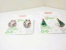 Claire's Christmas Holiday Earrings 2 Pair Lot Brand New
