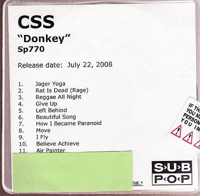 css donkey cd limited edition sub pop records 