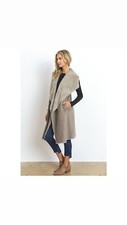 Love Stitch Long Suede Faux Fur Vest Sz M