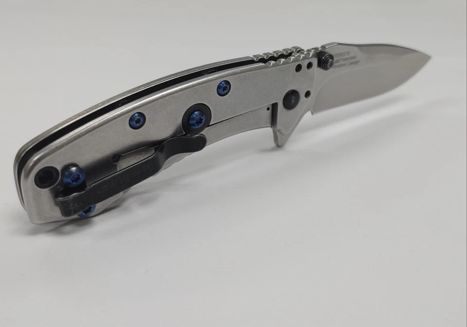 Kershaw Cryo 1 Frame Lock 2.75" Stonewash 1555G10 Blue Titanium Upgrade - Image 4 of 4