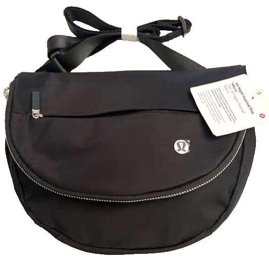 Lululemon All Night Festival Bag In Black/Silver New 11x8….5L