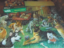 Vtg Springbok Jigsaw Puzzle - Dogs, Dogs, Dogs! - 1000 Pieces Complete #PZL6131