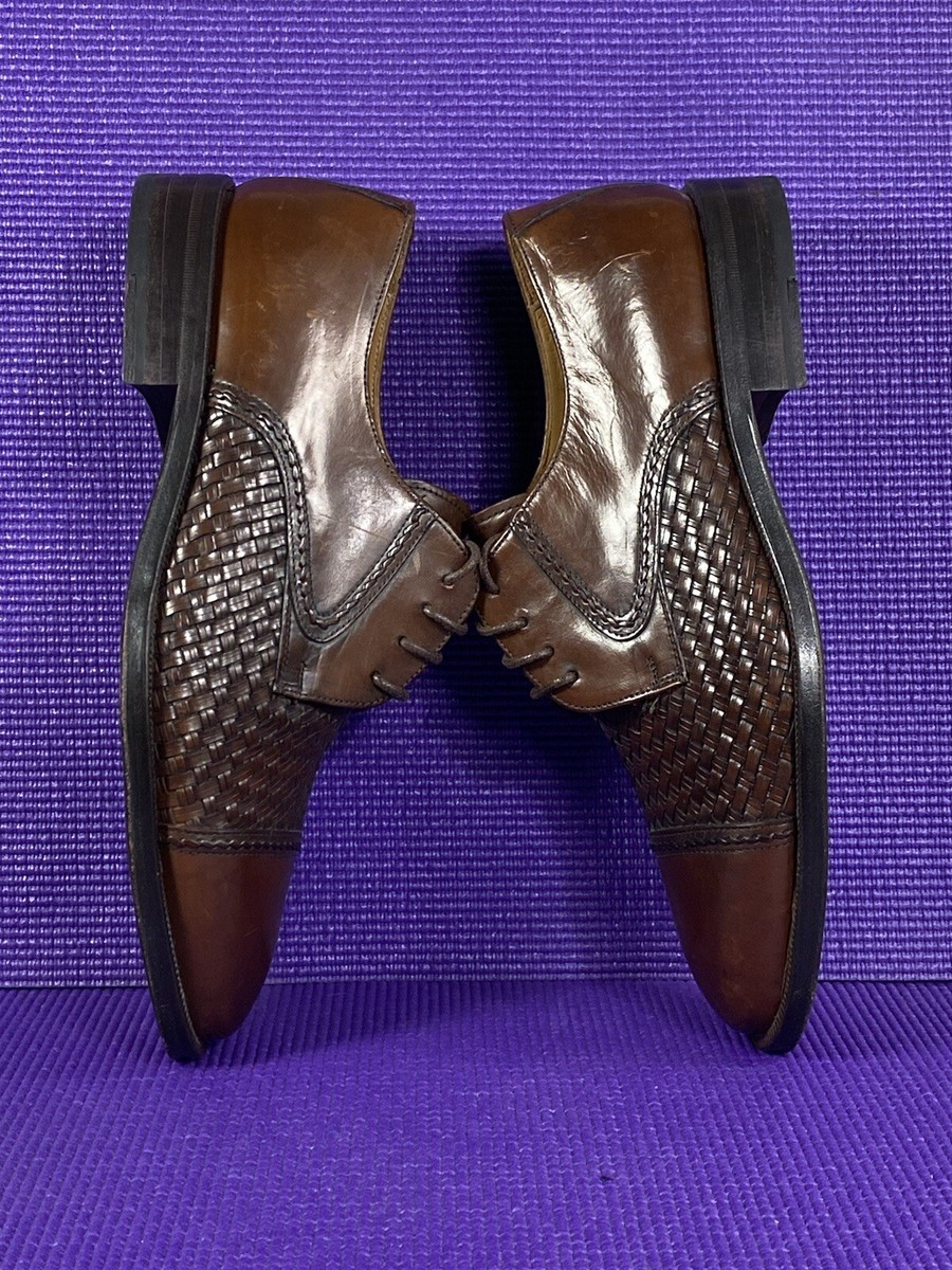 PRINCIPE Brown leather Basket Weave Oxfords mens size 9 PRINCIPE Brown leather Basket Weave Oxfords mens size 9 | eBay main image 4