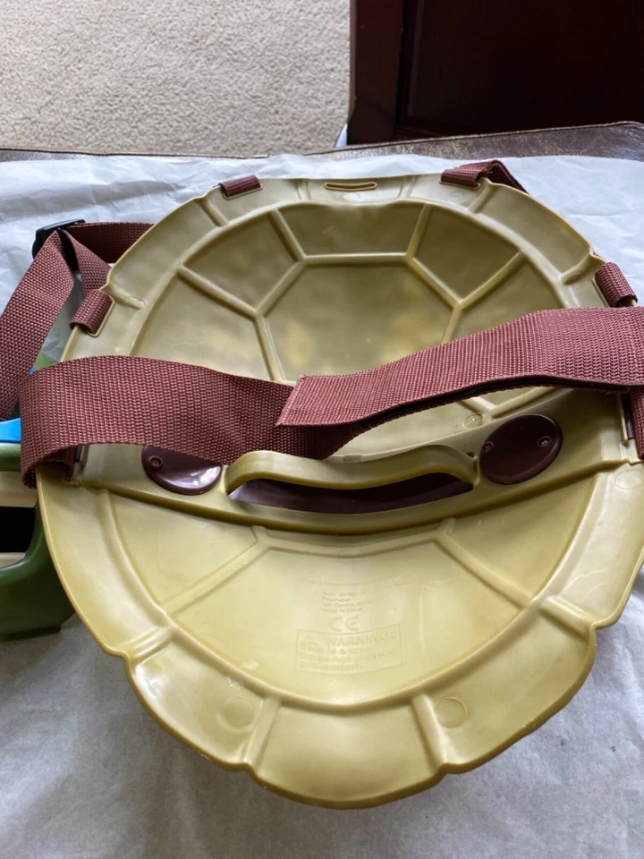 VINTAGE HTF LEONARDO TEENAGE MUTANT NINJA MASK AND TURTLE SHELL LOT - Image 3 of 4