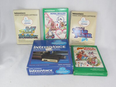 Vintage Mattel Model 3330 Intellivoice Voice Synthesis Module W/4 Games Untested