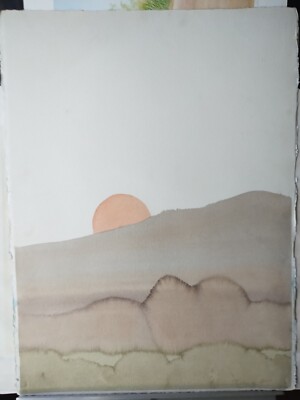 vintage David Jibson ORIGINAL watercolor art painting 22x30
