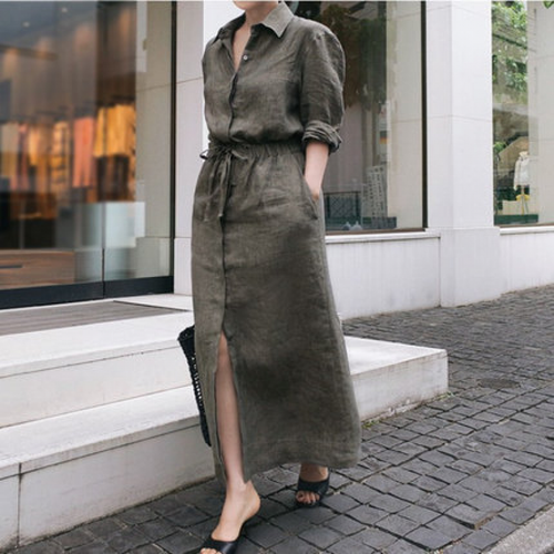 Womens Shirt Dress Korean Fashion 