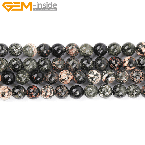 Natural Dark Red Snowflake Obsidian Stone Semi Precious Round Beads For Jewelry - Picture 6 of 6