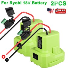 2Pcs DIY Power Wheels Battery Adapter Converter 14 Gauge w/Fuse for Ryobi 18V US