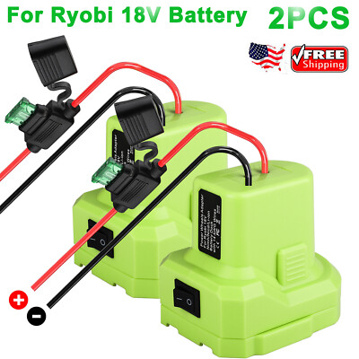 #ad 2Pcs DIY Power Wheels Battery Adapter Converter 14 Gauge w Fuse for Ryobi 18V US $20.89