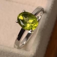Beautiful peridot 925 Sterling Silver Ring Handmade Gift For Her A-170