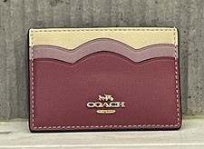 NWT COACH Petal Card Case Wallet Glovetanned  Smooth Leather CW923
