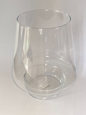 Clear glass vase candle holder Trapeze H24 D20 EDG Enzo De Gasperi