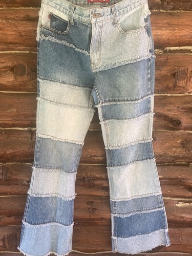 Zana Di Womens Jeans Patchwork Blue Sz 