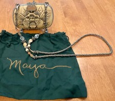 Estate Authentic Maya Resin Flower Purse Clutch Crossbody Jeweled Duster Bag