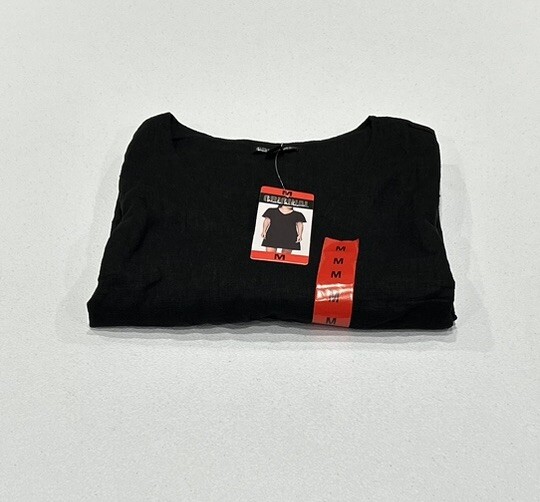 Nicole Miller Black Linen Blend Dress for Women - Size Medium 