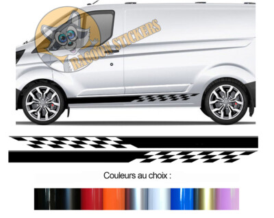 2 UNTERE STREIFEN FÜR FORD TRANSIT CUSTOM VAN STICKER BD435N-45