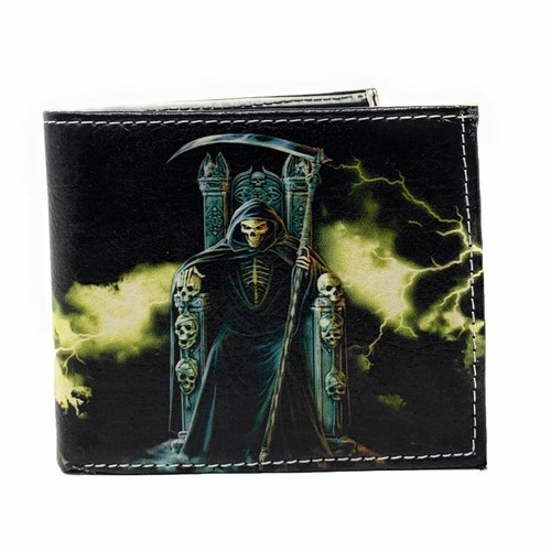 Carteras plegables con segadora de calavera gótica en caja de regalo para hombres y mujeres - Imagen 21 de 21