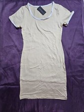 Women's Basic Bodycon T-Shirt Dress Stretch Knit Solids Short Ribbed Round Neck