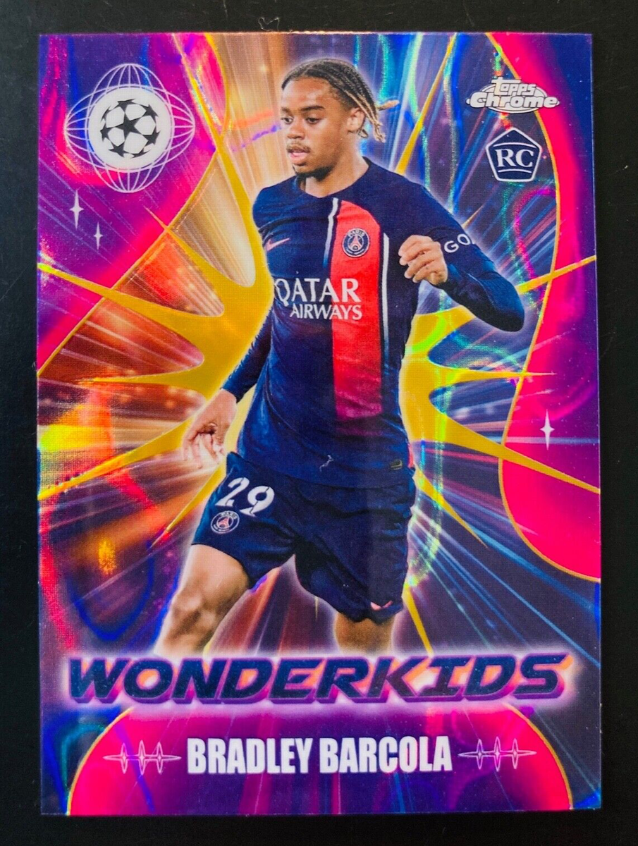 2023-24 Topps Chrome Wonderkids WK-9 Bradley Barcola Gold Lava