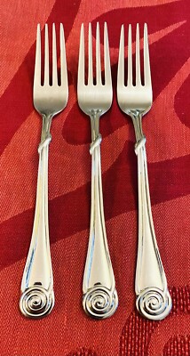 Sonoma Life + Styles SSS1 Spiral Outline Tip Lines 3- Salad Forks 7 1/8''