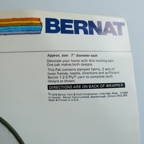 Kit de aros bordados Bernat Forest Play Crewel S09277 Bear Raccoon Cubs de colección 1979 - Imagen 4 de 7