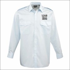 Individuell besticktes Premier Herren Langarm Pilotenhemd Business Uniform Hemd 