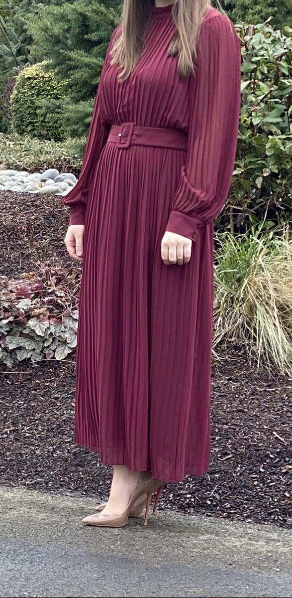Zara Pleated Midi Dress | eBay
