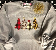 Plaid  Leopard Christmas Tree Sweatshirt