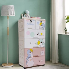 Dresser Chest 6 Drawer Cabinet Bedroom Storage Organizer Plastic Stand Furniture