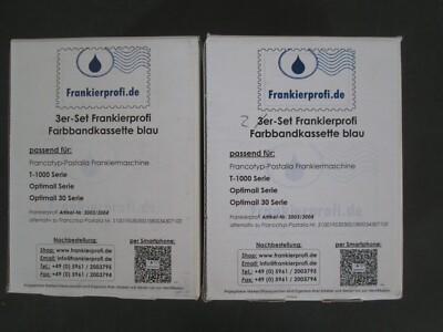 5 Stück Farbbandkassetten blau kompatibel für Francotyp-Postalia 