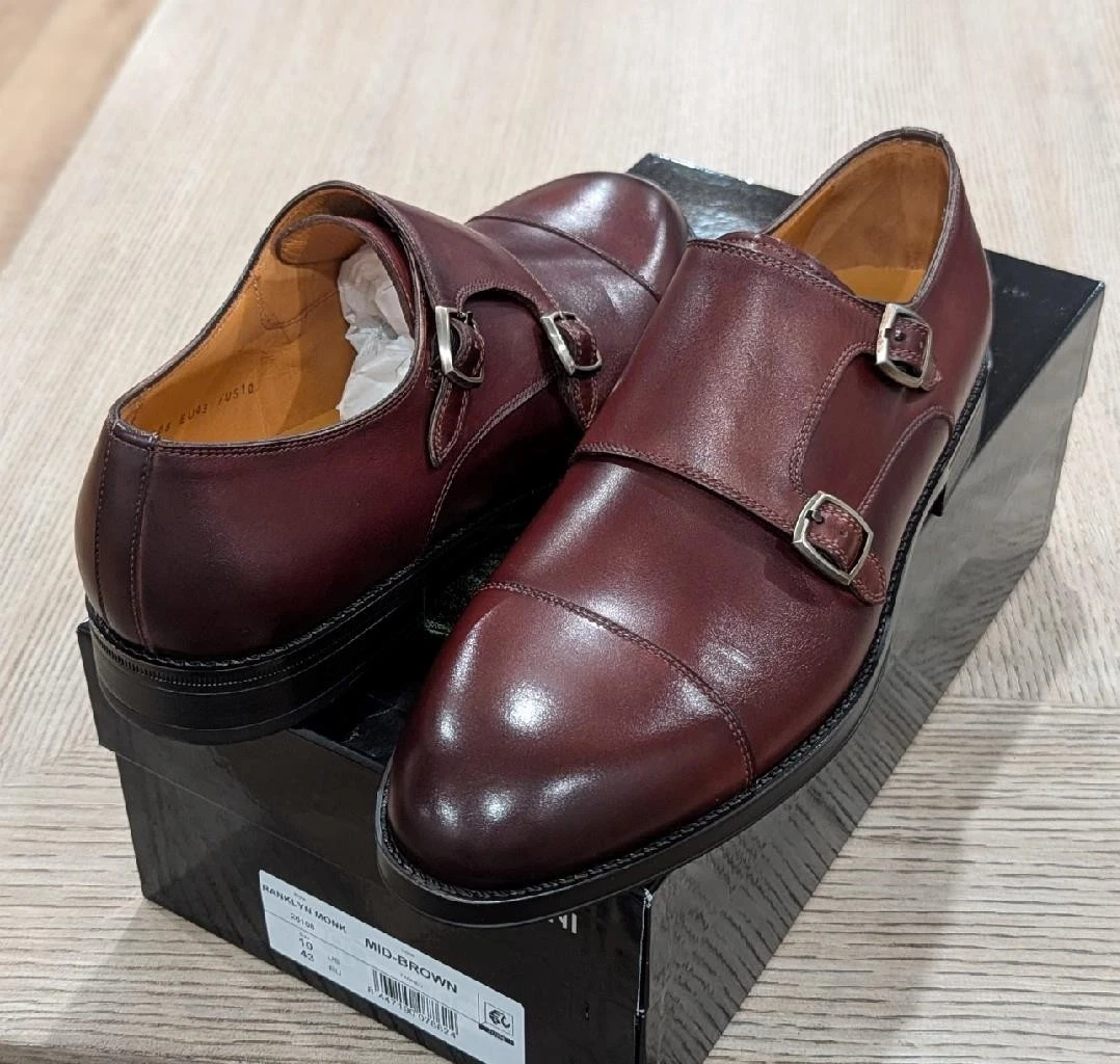 Magnanni Men\'s Size 8M Burgundy Leather Double Monk Strap Oxfords Dress Shoes Maxon Men main image 3