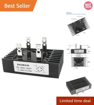 High Power 100A 1200V Metal Diode Bridge Rectifier with Superior Cooling Design