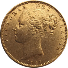 1851 Queen Victoria Shield Reverse Sovereign