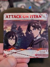 Tarjeta de azulejo cuadrado de aluminio AOT-SSR-005 Mikasa Eren Attack On Titan