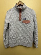 Patagonia Quilted Snap-T Pullover Organic Cotton Women's Size M Gray