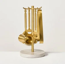 5pc Brass Bar Tool Set with Stand - Hearth & Hand with Magnolia New
