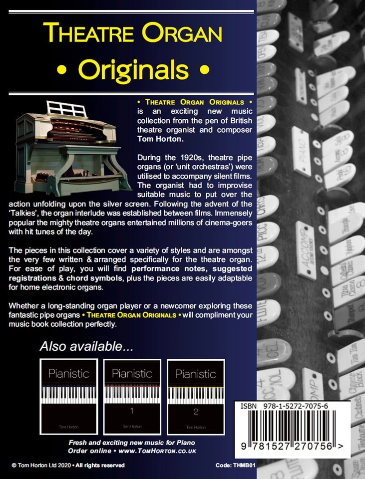 TOM HORTON - Theatre Organ Originals BOOK [NEW] - Image 2 of 4
