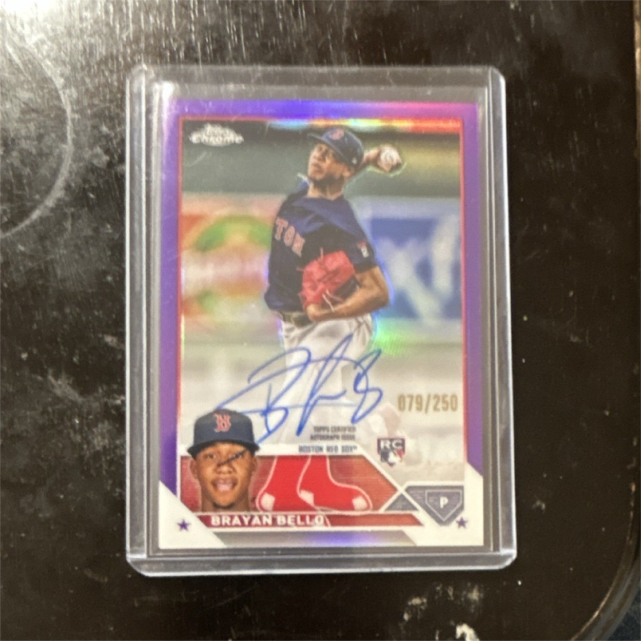 Topps 2023 Chrome Rookie Autograph Brayan Bello Purple Refractor /250 Red Sox