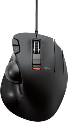 ELECOM EX-G Wired Trackball Mouse, Ergonomic, Thumb Control, Black Ball 