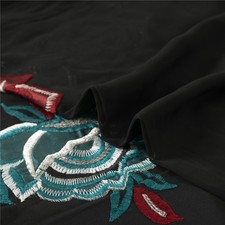 Sanskriti Vintage Indian Sarees Pure Georgette Hand Beaded Ombre Fabric 6Yd Sari