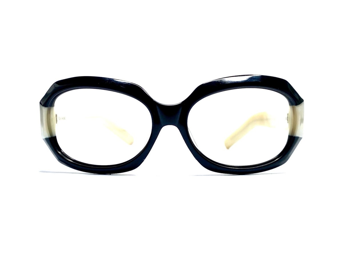 Vera Wang Black Pearl White Oversized Oval Wrap Glasses V200  display picture 3