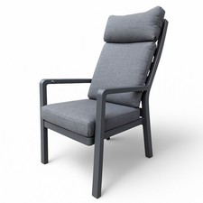 osoltus Gartensessel Alu Anthrazit wetterfest Palma II verstellbar Olefin Kissen