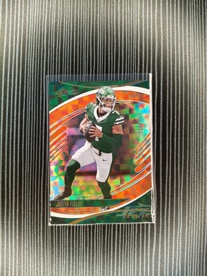 2025 Panini Absolute Football Justin Fields #3 Orange Mosaic 306/825 Jets