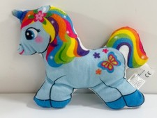 KELLYTOY BLUE 9" x 7" UNICORN Plush