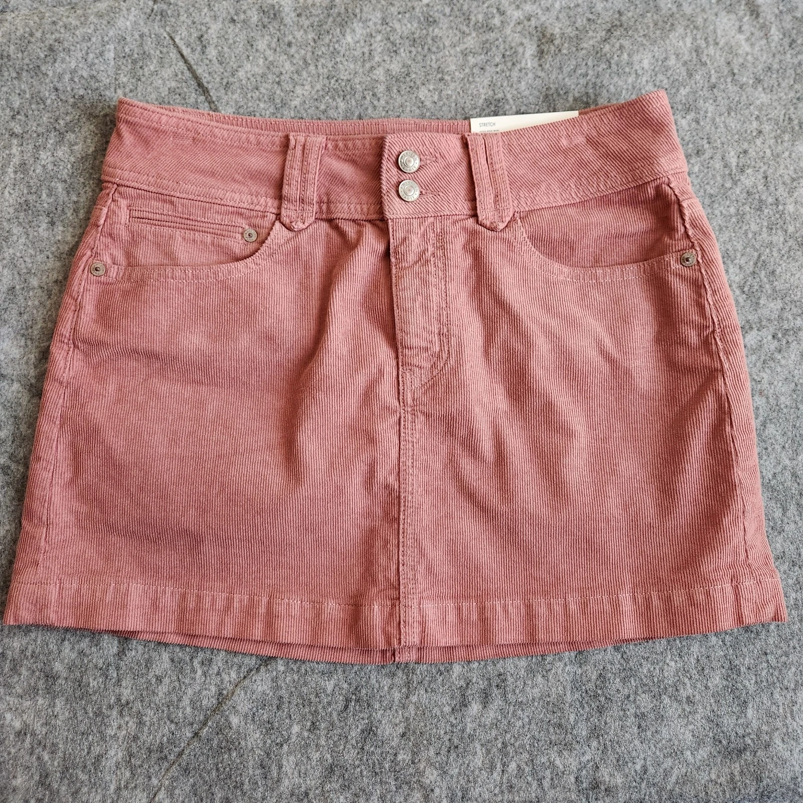 American Eagle High Rise Corduroy Mini Skirt Women's 6 Pink Preppy Fairy Y2K NEW